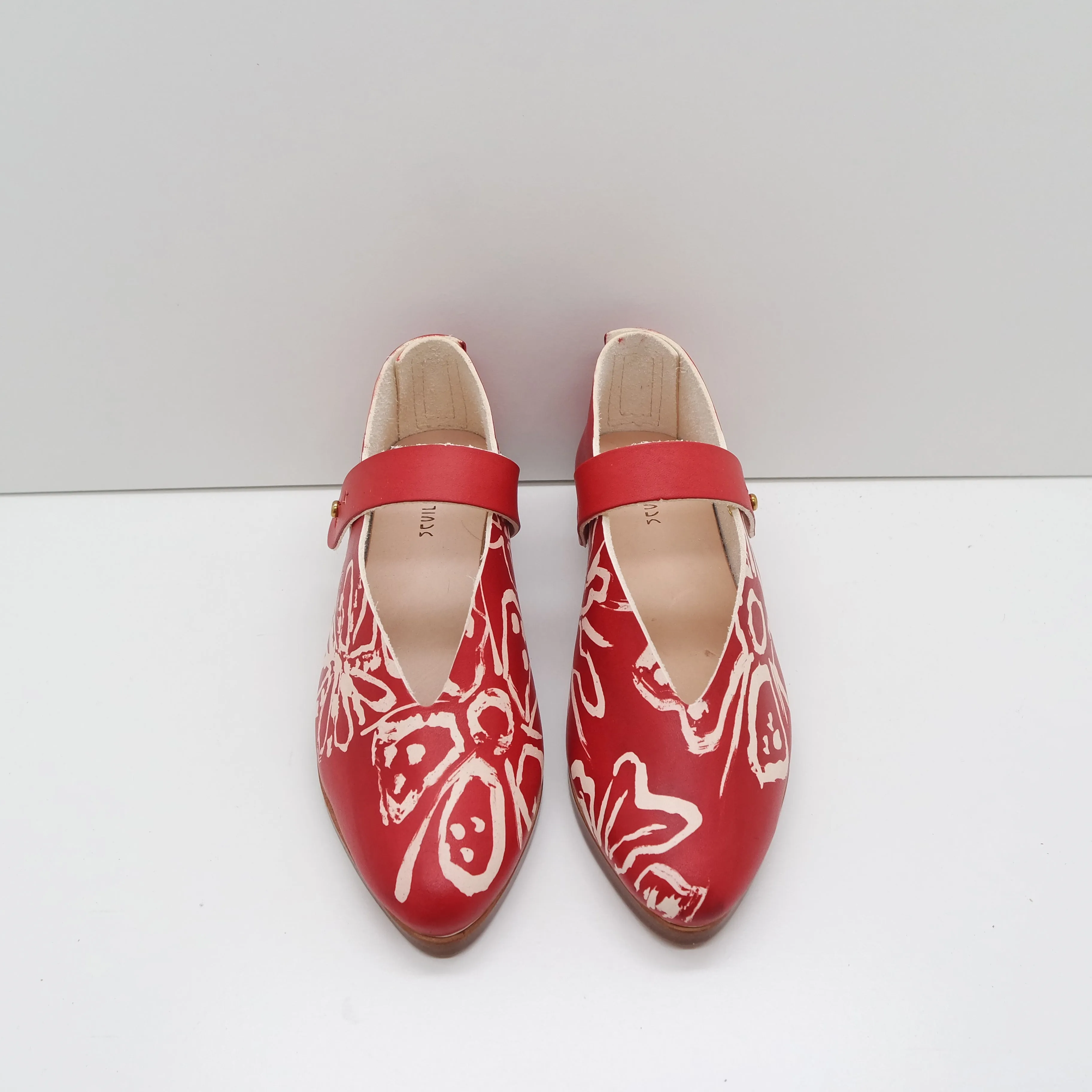 BBF24 SALE. SIZE 35. THE MARTA. REVERSE FLOWERS. TT APPLE. 2CM