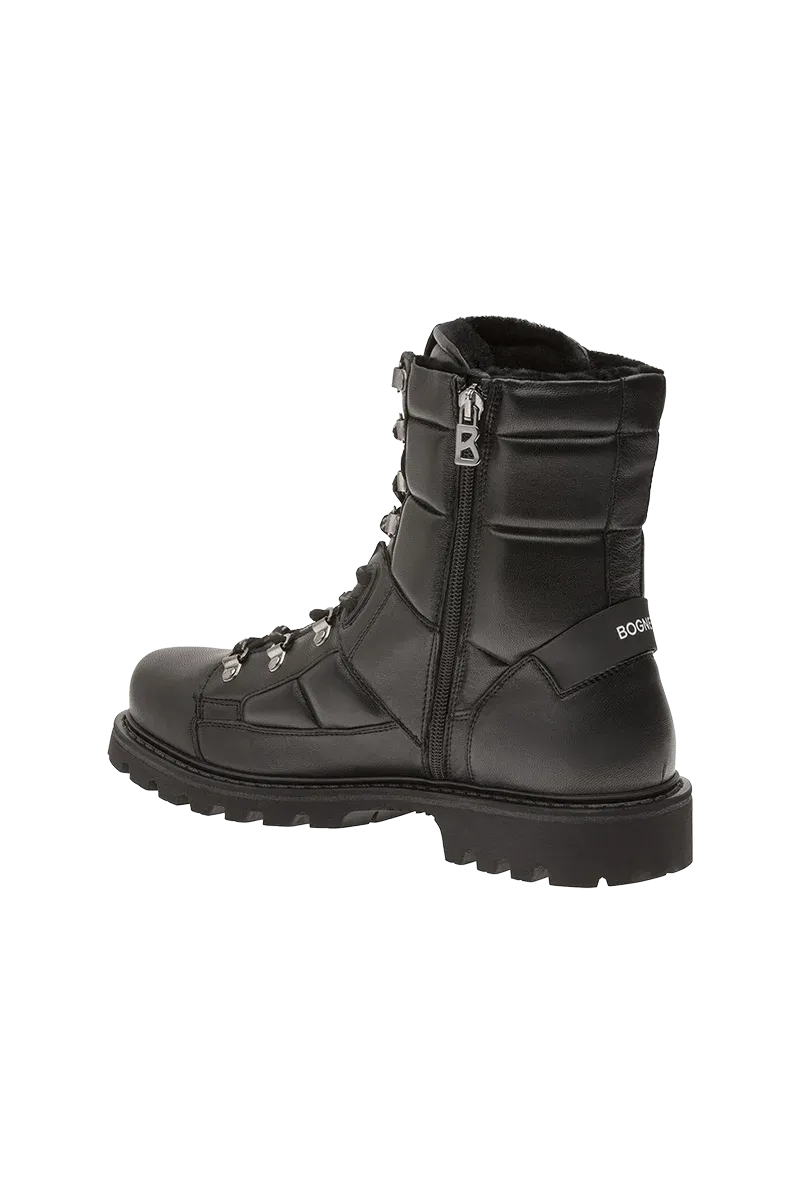 Helsinki Nappa Leather Ice-Spike Shearling Boots