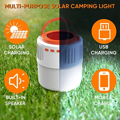 Portable Solar Camping Bluetooth Speaker Lamp